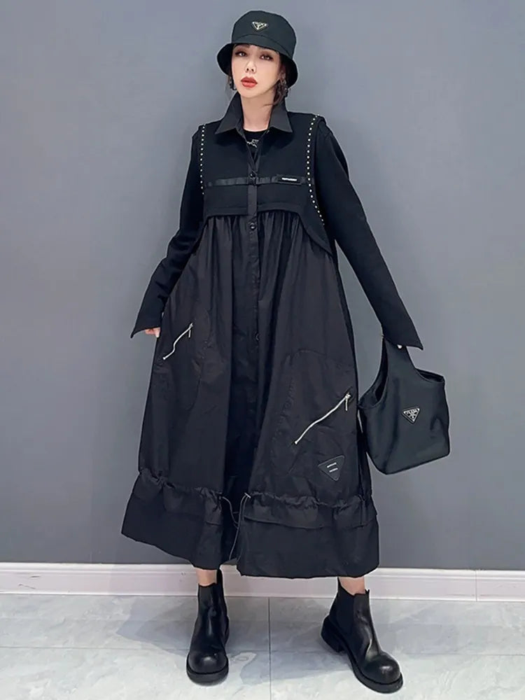 Black Couture Versatile Retro Loose Dress
