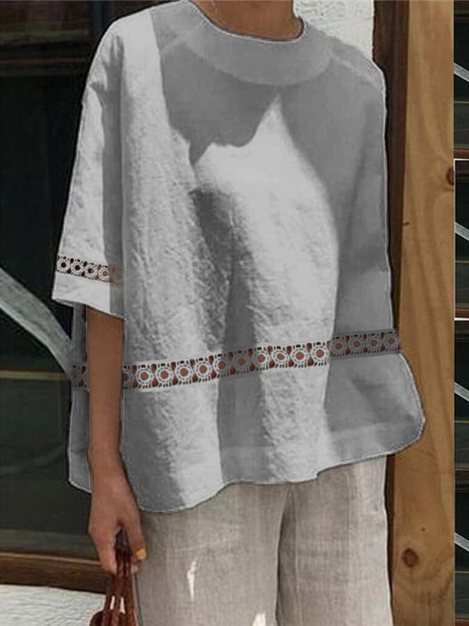 women's cotton linen lace top women's cotton linen lace top