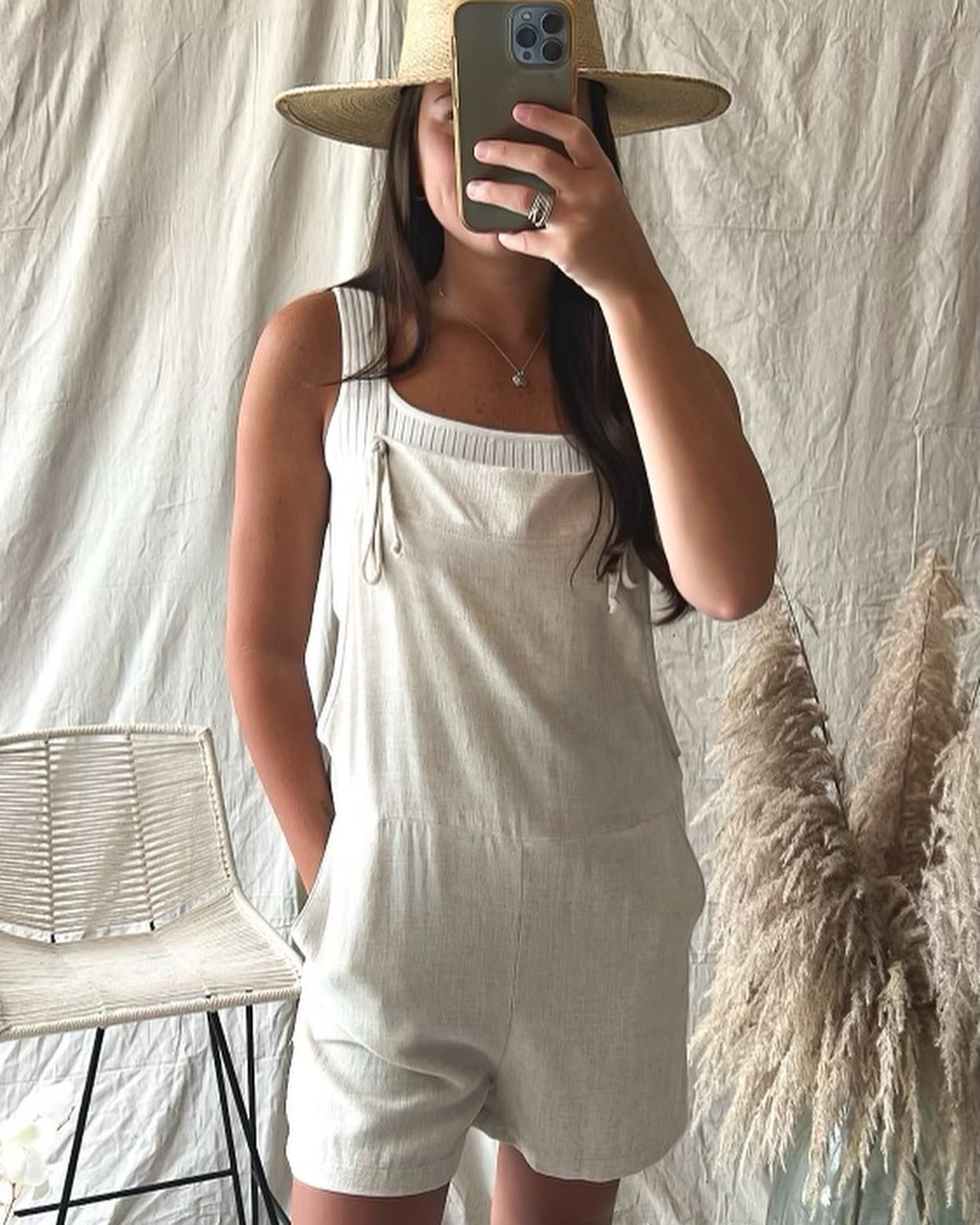 Laid Back Romper in Oatmeal